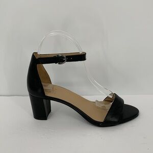 Naturalizer Vera ankle strap sandal chunky heel black shoe leather women 7